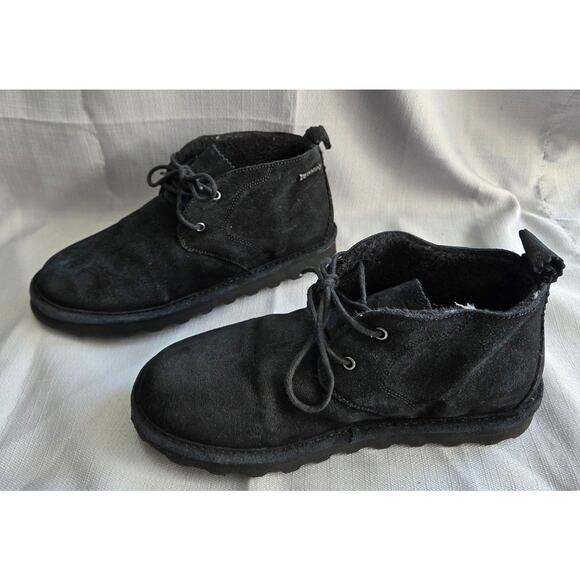 Bearpaw Skye Chukka Woman's Size 11 Black Ankle Lace Up Soft Booties - Picture 4 of 8